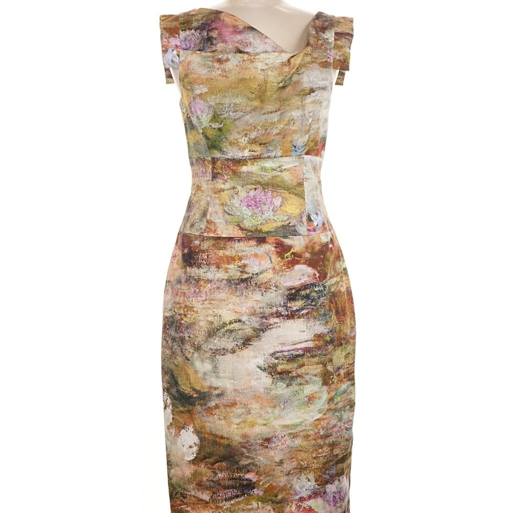 Black Halo Size 0 Jackie O Cocktail Dress Watercolor